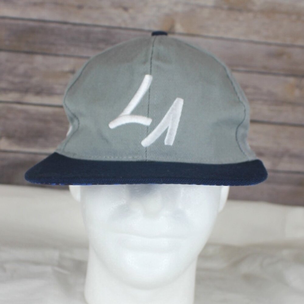 L.A. GALAXY Gray & Blue Snap back Baseball Hat Cap Flat Bill Canvas McDonald's